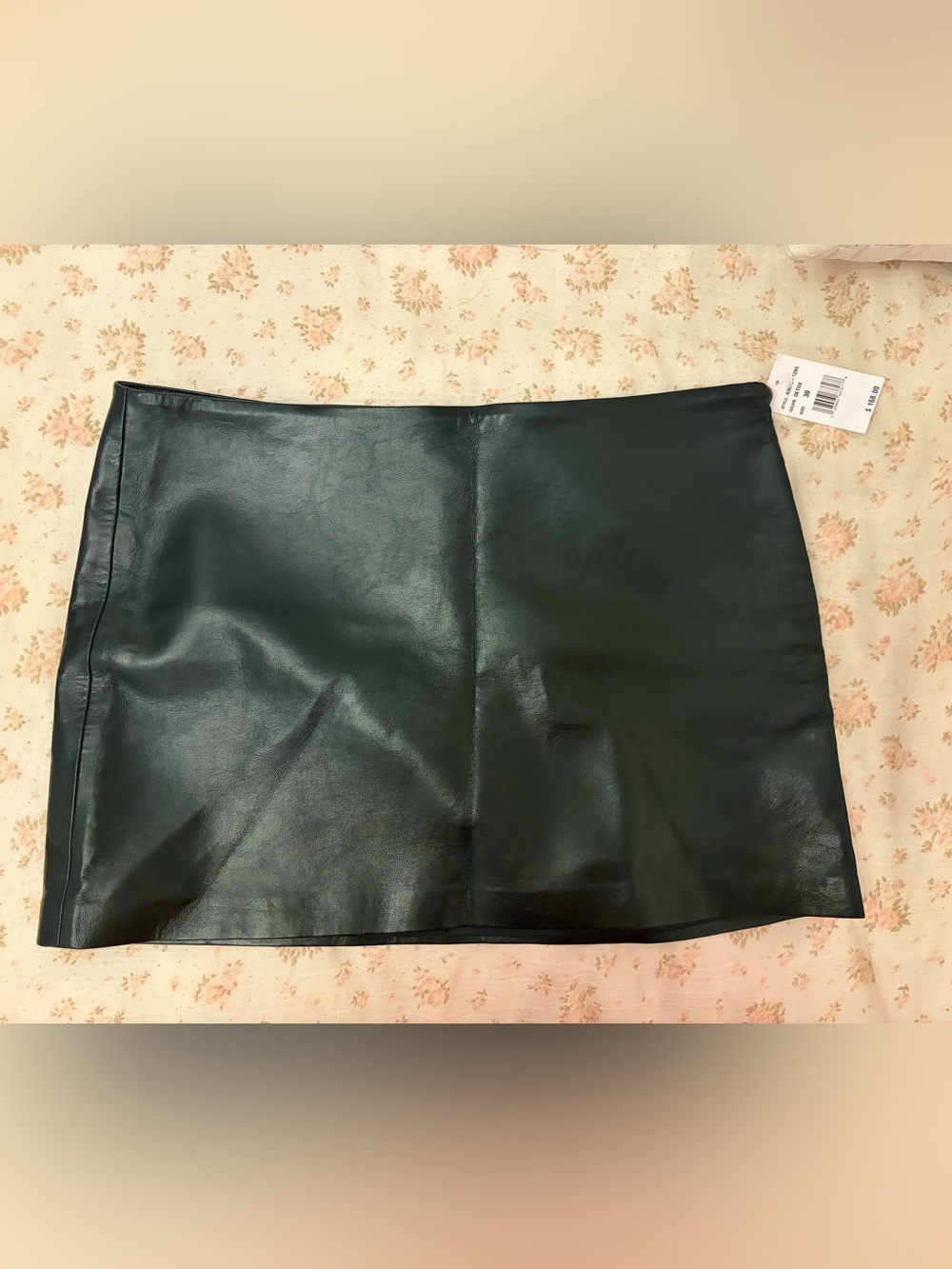 Agolde Faux Leather Mini Skirt in Deep Green